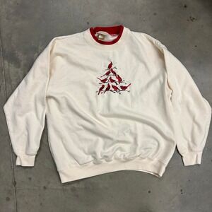 Vintage MC Sportswear White Cardinal Embroidered Size Large Crewneck Sweatshirt